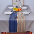 thumbnail image 1 of Home Table Runner Bee Retro Wood Grain Blue Cupboard Coffee Table Cover Cloth Birthday Party Dinner Table Decoration Base Cloth, 1 of 3