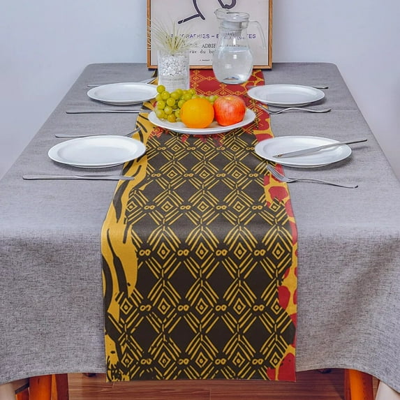 Home Table Runner Geometric Animal Texture Cupboard Coffee Table Cover Cloth Birthday Party Dinner Table Decoration Base Cloth