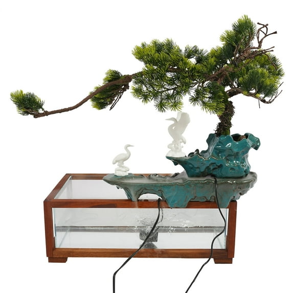 Home Tabletop Water Fountains, Indoor Water Fountain with Fish Tank, Desktop Water Fountains Decoration