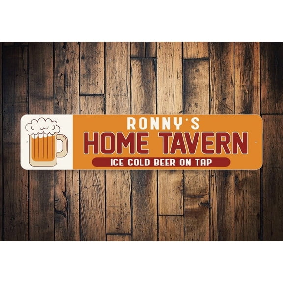 Home Tavern Bar sign Retro Bar Sign Dads Bar Decor Custom Dad Bar Custom Grandpa Bar Bar Decor Custom Bar Name Housewarming Bar Gift - Size: 16 x 4 Inches