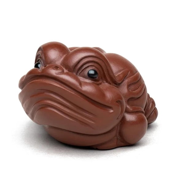 Home Tea Set Chinese Purple Clay Tea Pet Animal Tea Figurine Sculpture Crafts Lucky Golden Toad Model Ornaments