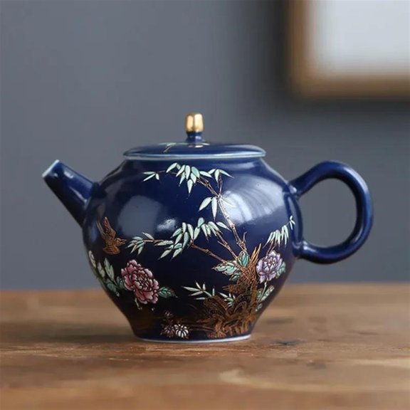 Home Tea Set Drinkware 200ml Travel Portable Filter Kettle Palace Luxury Ceramic Teapots Hand Painted Flowers And Birds Tea Pot