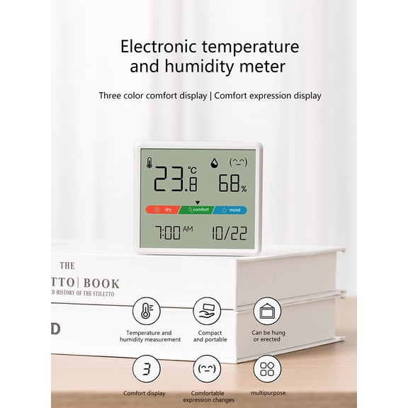 Home Temperature and Humidity Monitor with Large Colorful Screen and Accurate Detection