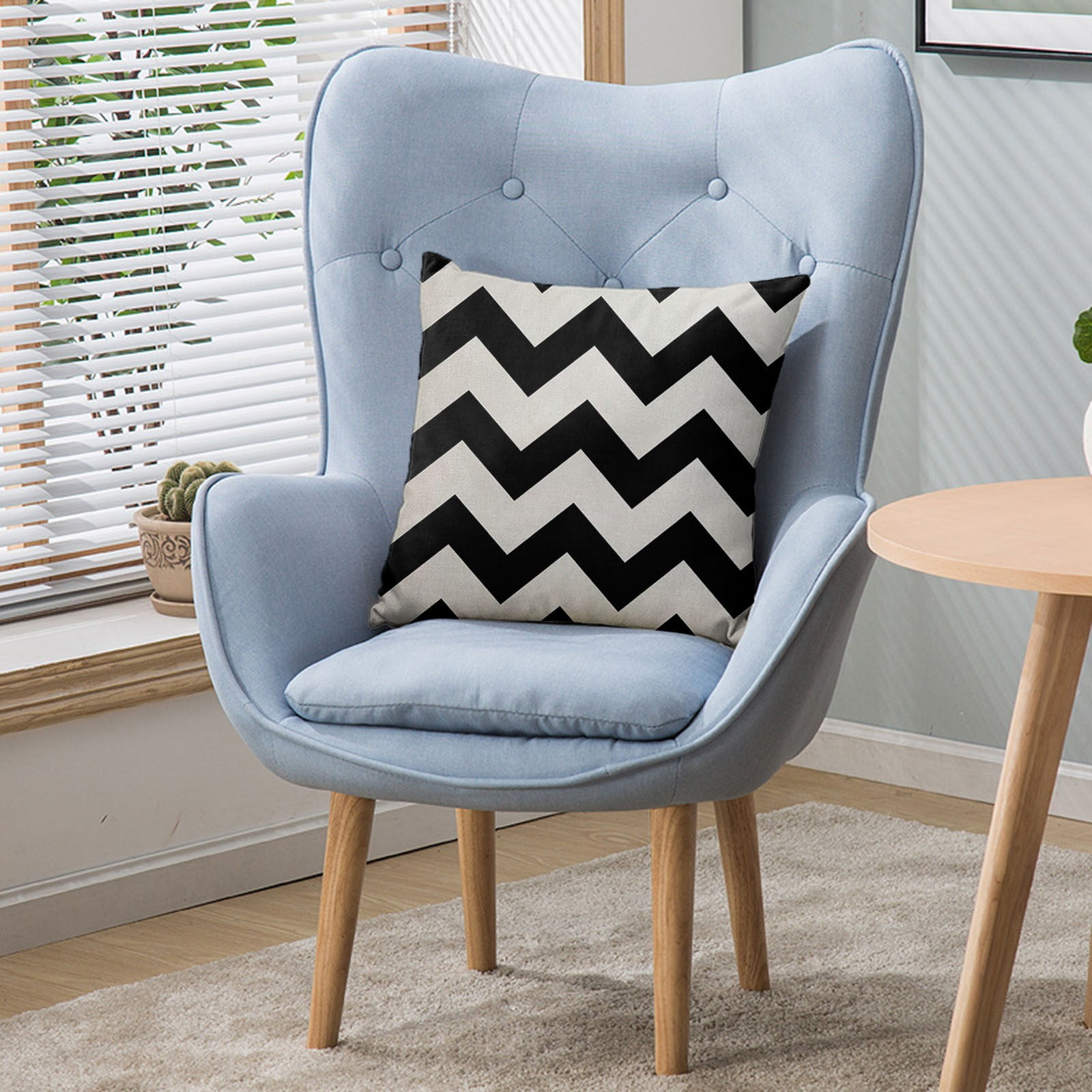 Home Textile Fabric 45CM Pillowcase Black White Wave Plush Digital