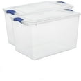 thumbnail image 1 of Home Textile Storage,2 Pack 66 Storage Plastic Storage Box Container With Lid For Organizing, 1 of 7