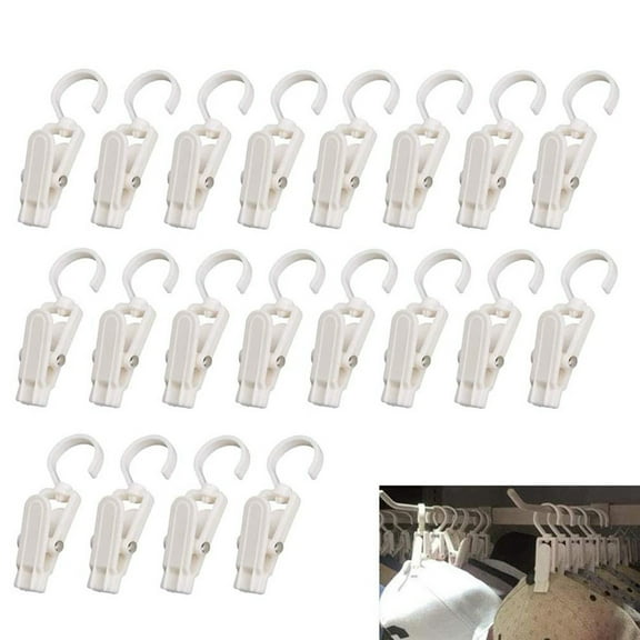 Home Textile Storage,20Pcs Laundry Hooks Clip Strong Plastic Swivel Hanging Curtain Clips Clothes Pins Beach Towel Clips For Beach Chairs