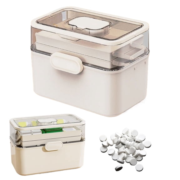 Home Textile Storage,3 Tier Portable Storage Box Organizer With Removable Small Box & Proof Family Size With Transparent Visual Design Suitable For Home