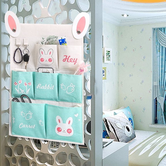 Home Textile Storage,Bathroom Bedroom Wall Hanging Bag Baby Hanging Bag With 3/7 Pocket Folding