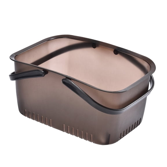 Home Textile Storage for Bathroom and Kitchen—Portable Shower Organizer Tote with Handles Caddy for Dorm and College Use Space Saving Storage Solution, 29.8 cm×22.1 cm×15.1 cm, Brown