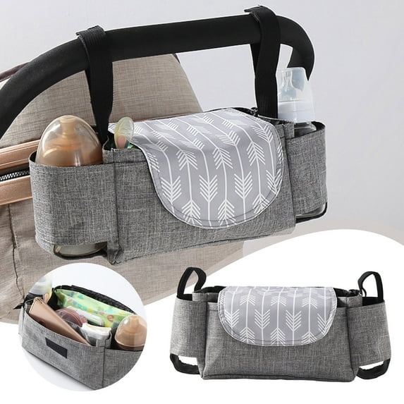 Home Textile Storage Car Bag Stroller Organizer Wheelchair Tote Universal Attachment Polyester Feeding Bottle Cup Holder