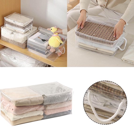 Home Textile Storage Clear Organizer Large Capacity Sweater Bed Sheet Foldable Travel Container for Effortless Organization