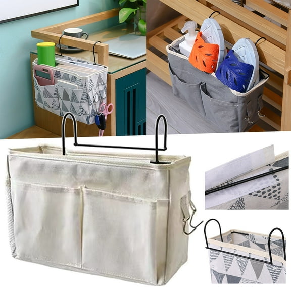 Home Textile Storage Dormitory Bedside Hanging for Student Dorm Room Organization and Fabric Bedside Storage Bag with Hanging Design for Easy Bedroom Storage