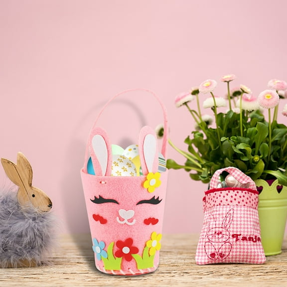 Home Textile Storage,Easter Basket Creative Gift Basket Easter Basket Lovely Portable Storage Home Decoration Party Supply