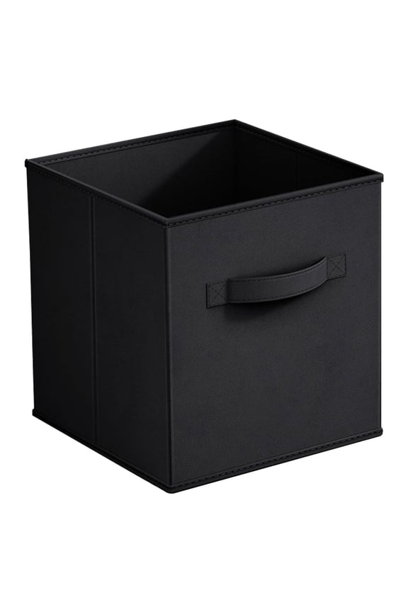 Home Textile Storage Foldable Storage Cubes with Handle for Home Organization Fabric Wardrobe Storage Box Organizer Basket for Clothes Toys Towels &, A Black Uncovered Fabric Storage Box