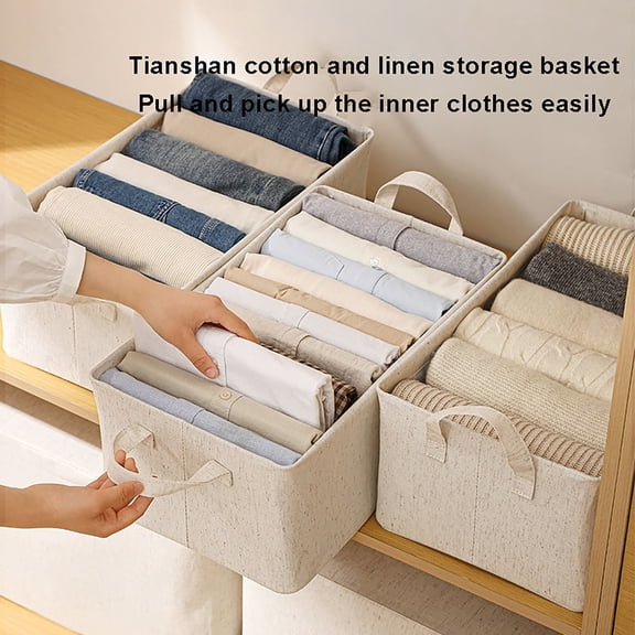 Home Textile Storage Foldable & Storage with PP Board for Washable Bedroom Cloth Fabric Sorting and Organization
