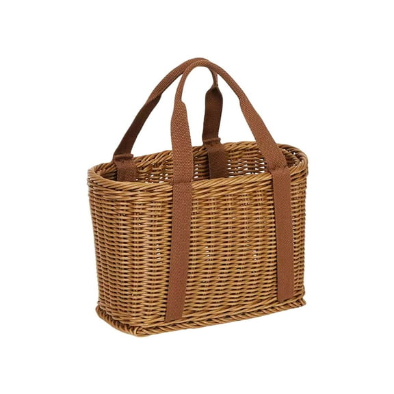 Home Textile Storage Handwoven Wicker Tote for Market Picnic and Home Organization – Lightweight Handmade for Groceries Foraging Flower Gathering and Everyday Use