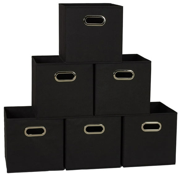Home Textile Storage,Household Open Fabric Storage Cube Black