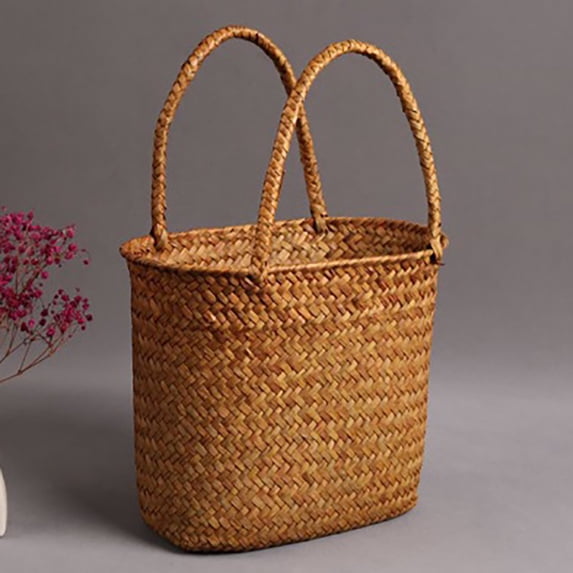 Home Textile Storage,Ladies Bag Woven Bag Summer Beach Rattan Shoulder Bag Bag Handbag