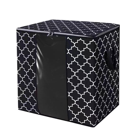 Home Textile Storage Large Blanket Clothes Organizer Bags with Reinforced Handles and Clear Window Sturdy Storage Container for Bedding Comforters and Seasonal Keepsakes, 50 cm×36 cm×50 cm, Color B