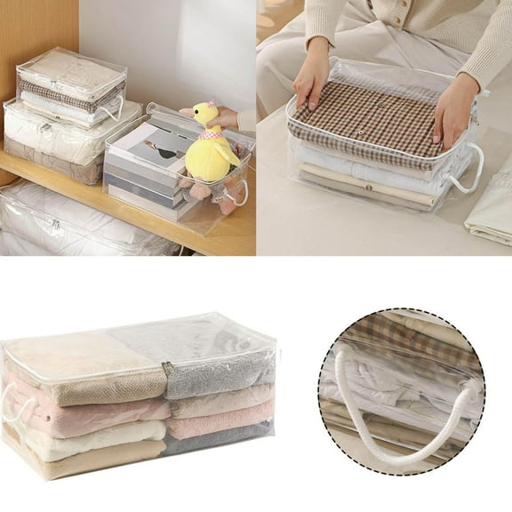 Home Textile Storage Large Capacity Clear Organizer for Sweaters Bed Sheets Storage Pouch Travel Container Organizer for Household Use