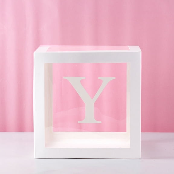 Home Textile Storage,Letter A- Z Transparent Gift Boxes Kid Birthday Baby Shower Party Decoration