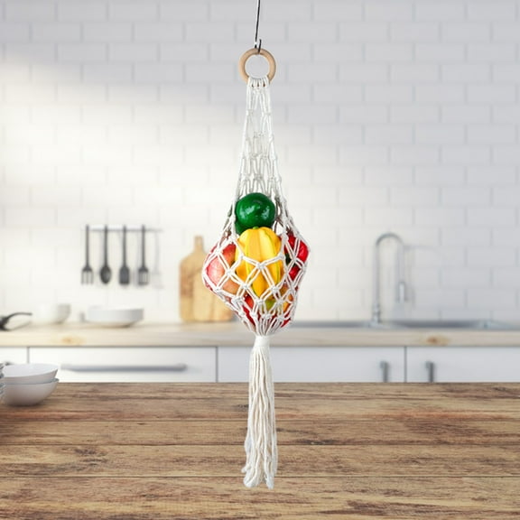 Home Textile Storage,Macrame Fruit And Vegetable Mesh Net For Kitchen Living Room Fresh Fruit Storage