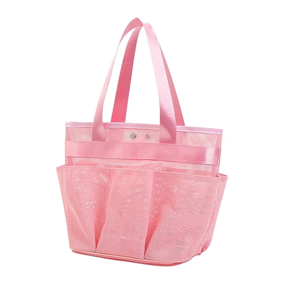 Home Textile Storage for Mesh Shower Caddy Portable Dorm Shower Organizer with Multiple Upgraded Pockets Large Tote Bag Handles Ideal for Toiletries Bathroom Camping G,9.45x9.84 in,Pink