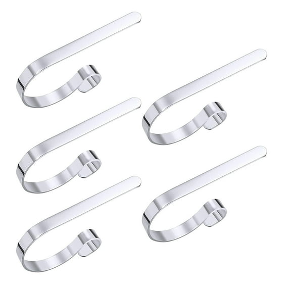 Home Textile Storage,Metal Christmas Stocking Holder Hooks Fireplace Hanger With Non-Skid Design 5pc