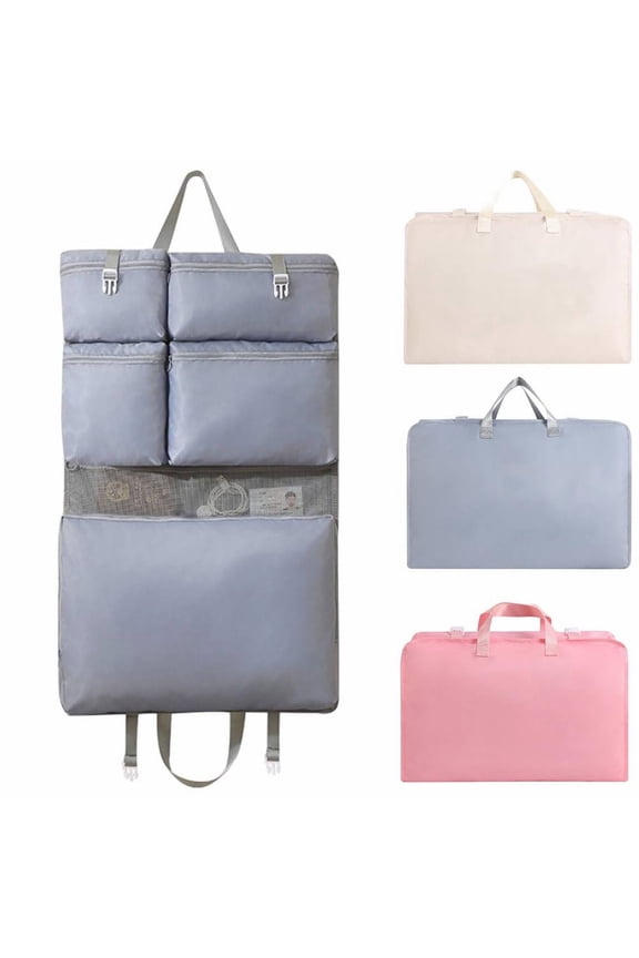 Home Textile Storage,Multi Functional Compartment Travel Organizer Saving Hanging Garment Bag For Clothes Bra Underwear Socks Foldable Storage Bag