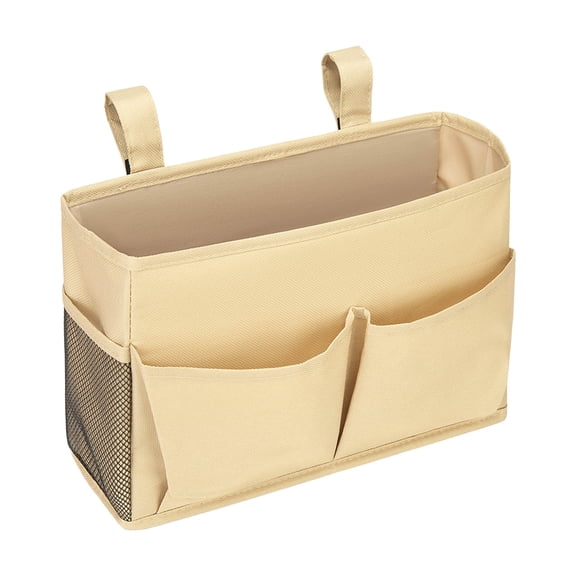 Home Textile Storage Multifunctional Bedside Caddy for Dorms and Home Rooms with Pocket Design for and Organization,30cm×10cm×20cm,Yellow