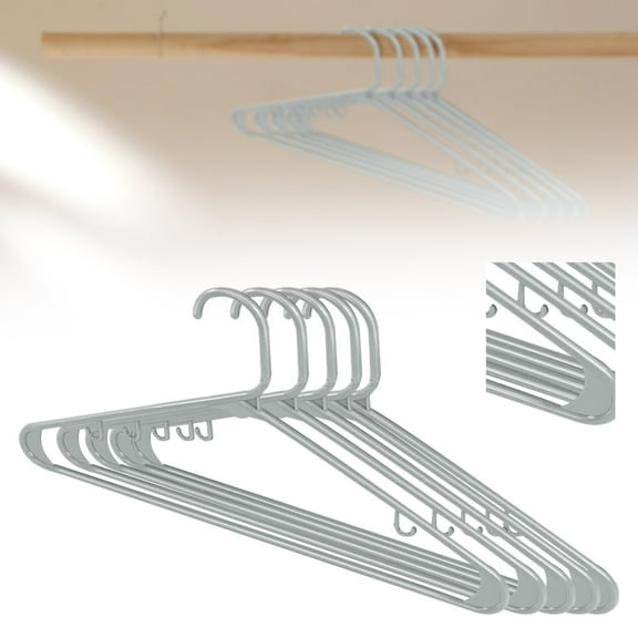 Home Textile Storage Myvepuop Clothes Hangers 5 Pack Plastic Hangers Space Saving Coat Hanger with Shoulder Grey