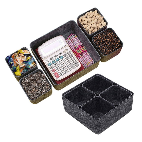 Home Textile Storage,One-Piece Office Desktop Debris Storage Box 5-Piece Drawer Storage Tray