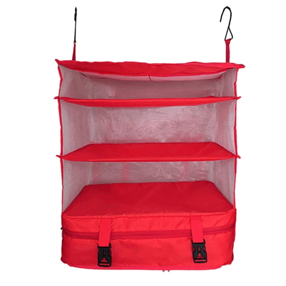 Home Textile Storage Organizer for Travel and Closet Use – Foldable Hanging Luggage Shelves with Large Capacity Pack More in Your Suitcase and Keep Packing Cubes Neatly Arranged