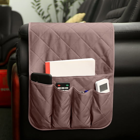 Home Textile Storage Organizer for Sofa Holder Rest Couch Pouch with Remote Arm Pocket Tools Home Improvement Solution,86cm×32.5cm,Brown