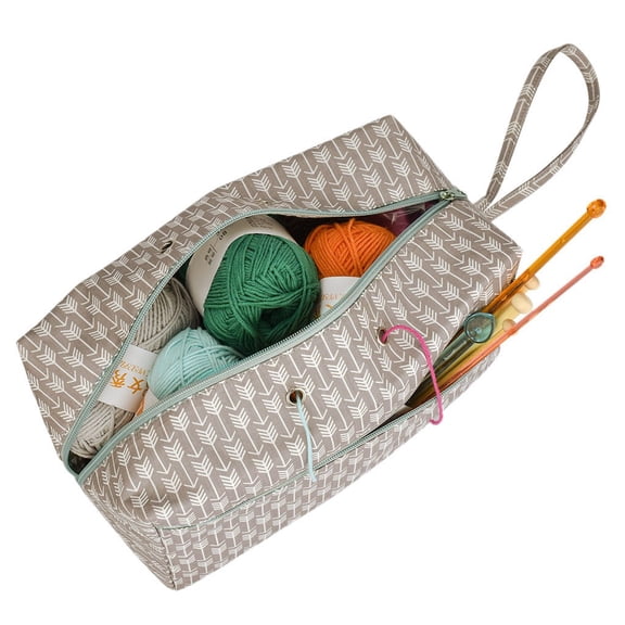 Home Textile Storage Organizer for Wool Yarn Divider Inner Craft Bag Storage Needles Knitting Tote Housekeeping & Organizers, S, Grey B