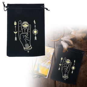 Home Textile Storage Organizing Solution for Modern Tarot Card Pouch with Drawstring Flannel Bag - Versatile Home Storage for Divination Accessories and Small Items