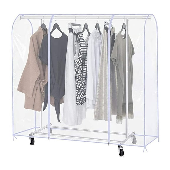 Home Textile Storage,PVC Clothes Garment Rack Cover Organizer For Storage Suit Dress Coat Jacket 70x20x60in