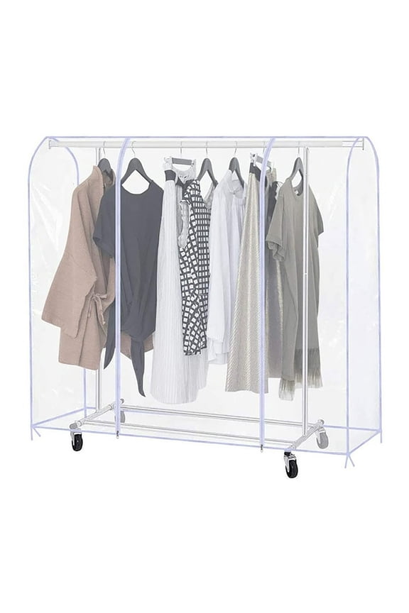 Home Textile Storage,PVC Clothes Garment Rack Cover Organizer For Storage Suit Dress Coat Jacket 70x20x60in