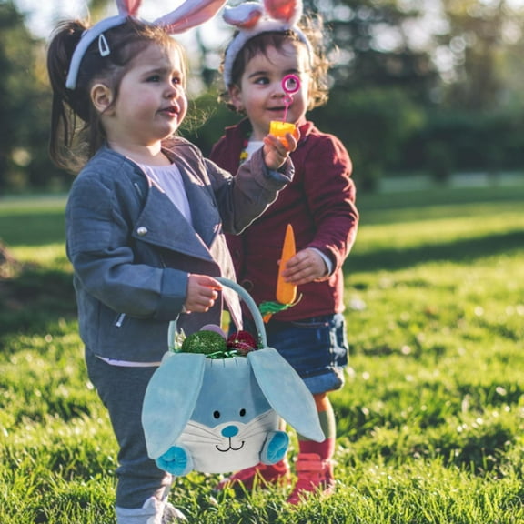 Home Textile Storage,Personalized Easter Basket Cute Plush Easter Bunny Bag For Kids Boys Girls First Easter Egg Basket Gift For Easter