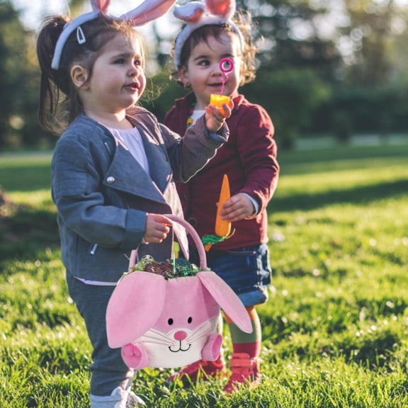 Home Textile Storage,Personalized Easter Basket Cute Plush Easter Bunny Bag For Kids Boys Girls First Easter Egg Basket Gift For Easter