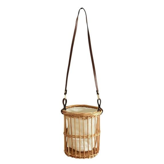 Home Textile Storage Rattan Wicker Woven Handle Portable Garden Picnic Organizer for Gathering Vegetables Easter Events