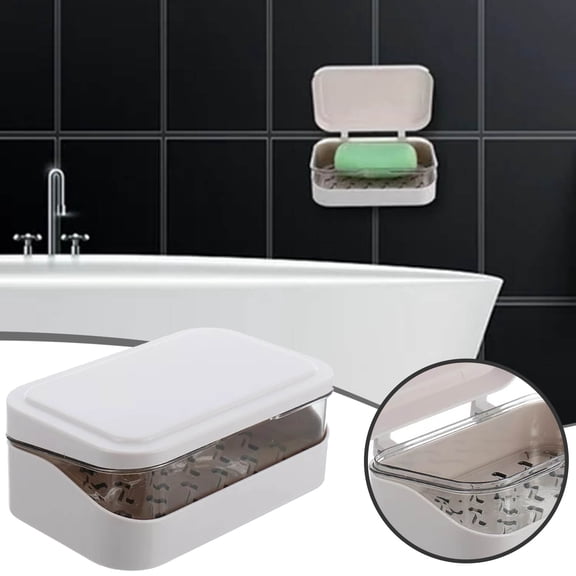 Home Textile Storage Soap Container Bar Holder Travel Dish Cover Drainers Storage Dishes for Organization