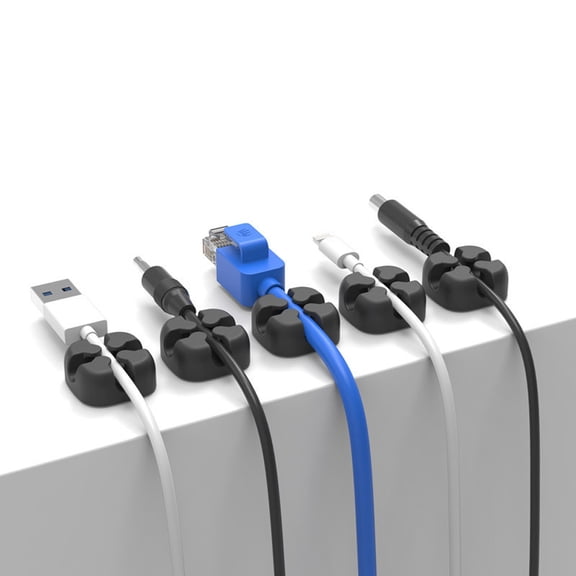 Home Textile Storage Solution for Desktop Organization and Management  5Pcs Cord Organizer Holder Compatible with Headphones Wires and Housekeeping & Organizers