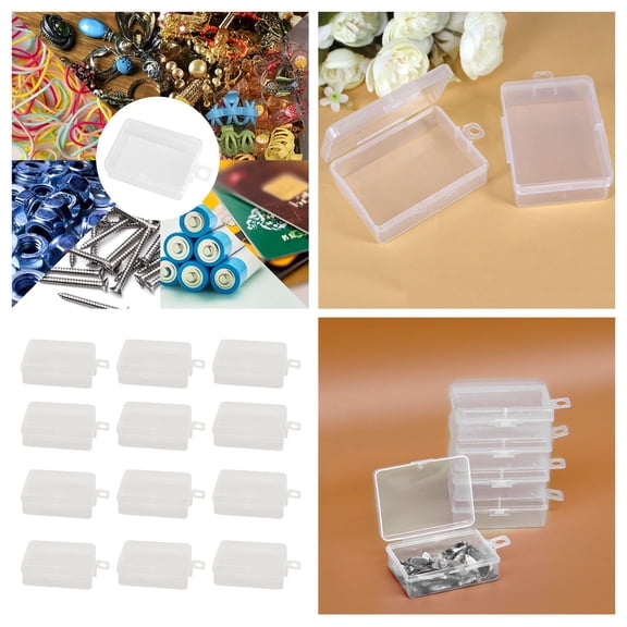 Home Textile Storage Solution for Organizing Small Digital Components and Accessories in Clear Rectangular for Finishing and Storage 12PCS