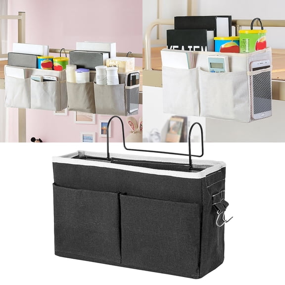 Home Textile Storage,Storage Bedside Hanging Basket Student Room Storage Bag Cotton Linen Bedside Storage Hanging Bag