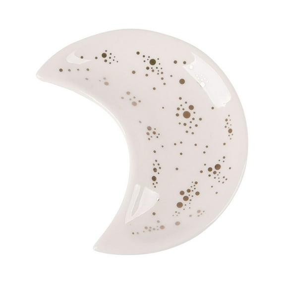 Home Textile Storage Storage Case Small Moon Storage Tray Ceramic Storage Tray B(White)