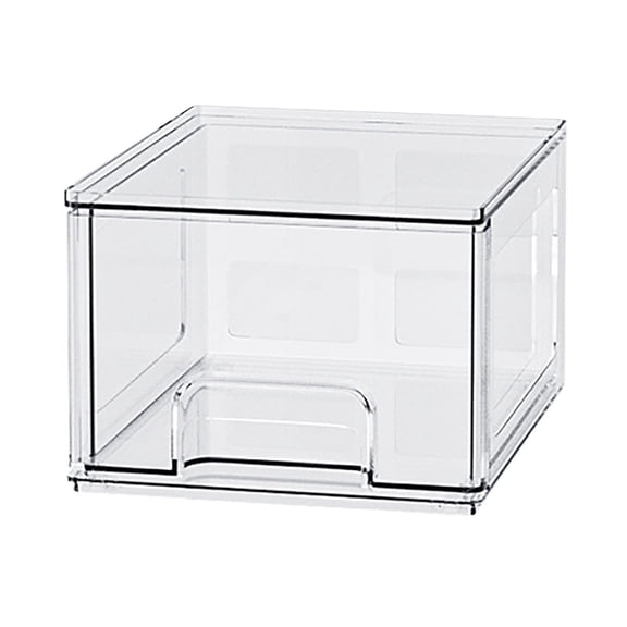 Home Textile Storage Transparent Acrylic Cabinet System for Bedroom Kitchen and Bathroom - Space-Saving Drawer Storage Solution for Bottles Cleaning Supplies and More, 15.3 cm×18.8 cm×11cm, Clear
