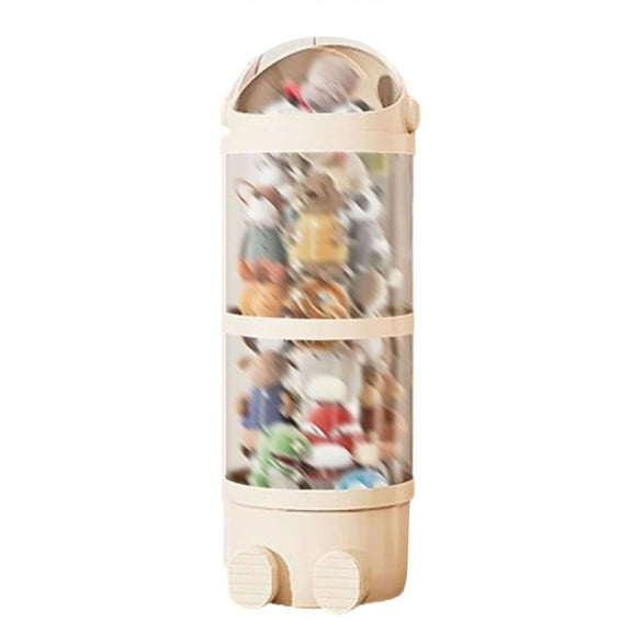Home Textile Storage Vertical Toy Storage Tube for Stuffed Animals with Buckle Clear Lid Transparent Bucket 2 Layer Organization Solution for Kids
