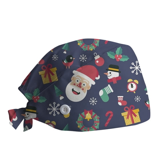 Home Textile Storage,Working Cap Sweatband Bouffant Turban Hat Buttons Tie Back Adjustable