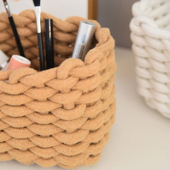 Home Textile Storage Woven Rope Organizing for Living Room Bedroom Mini Storage Solutions